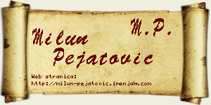 Milun Pejatović vizit kartica